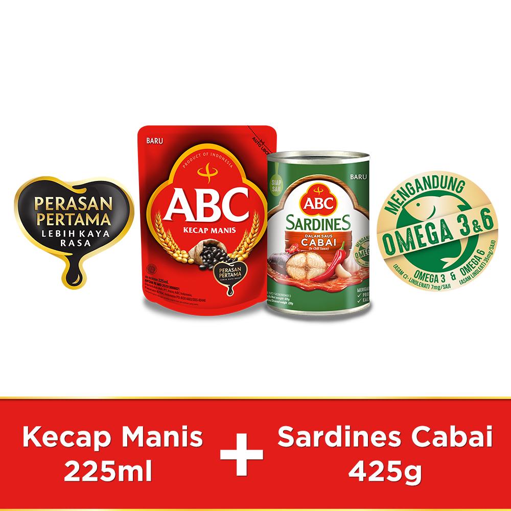 

ABC Kecap Manis 225 mL & Sarden Saus Cabai 425 gr