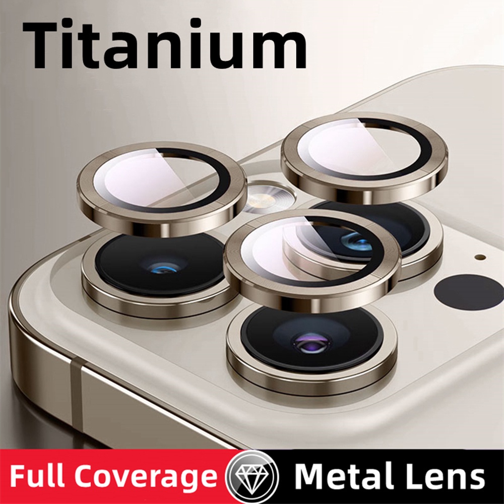 Titanium Color Camera Lens Protector For iPhone 11 12 13 14 15 Pro Max 14 15 Plus miniFull Cover Tem