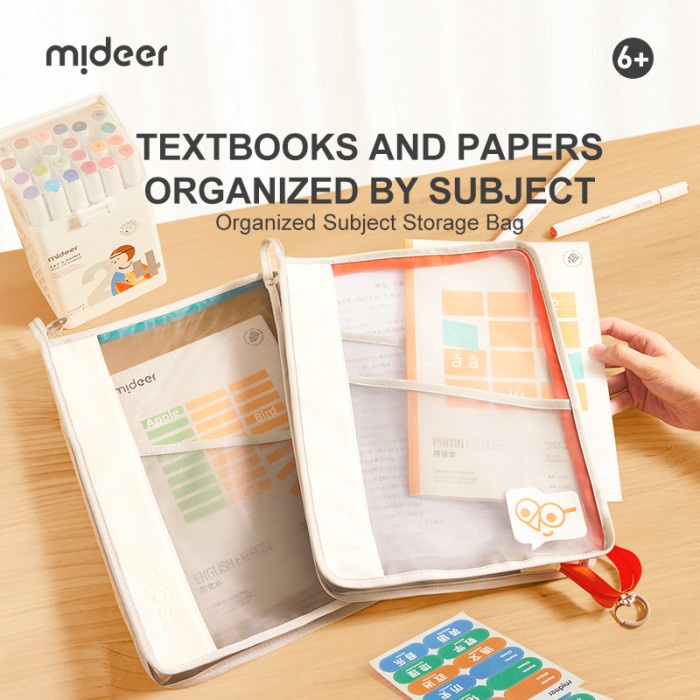 

Mideer Organized Subject Storage Bag Tempat Penyimapanan Buku - Biru