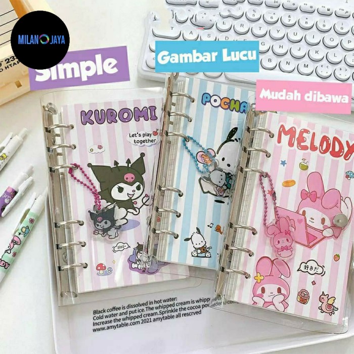 

Binder Ring SANRIO Notebook FREE GANTUNGAN Cinnamo Kuromi Jurnal Kitty - 1pc RANDOM aja