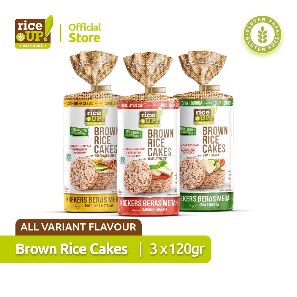 

Rice UP! Brown Rice Cakes (Crackers Beras Merah) - 120 G X 3 Pack