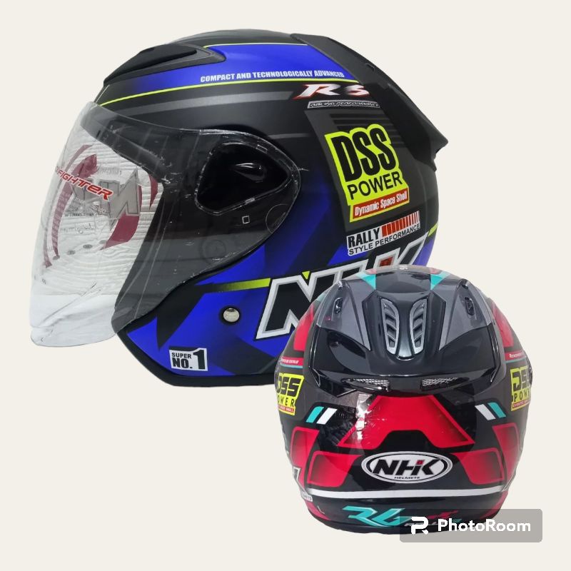 Helm Half Face NHK R6 Motif Rally DSS Power