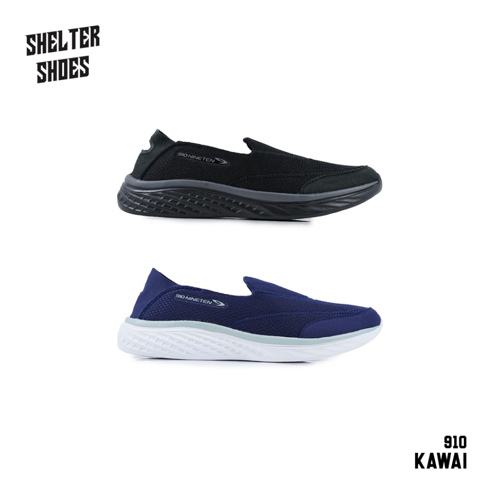 SEPATU NINETEN 910 KAWAI SLIP ON CASUAL ORIGINAL SLIPON TANPA TALI HYUGO KIZUNA HAZE VISION EKIDEN A