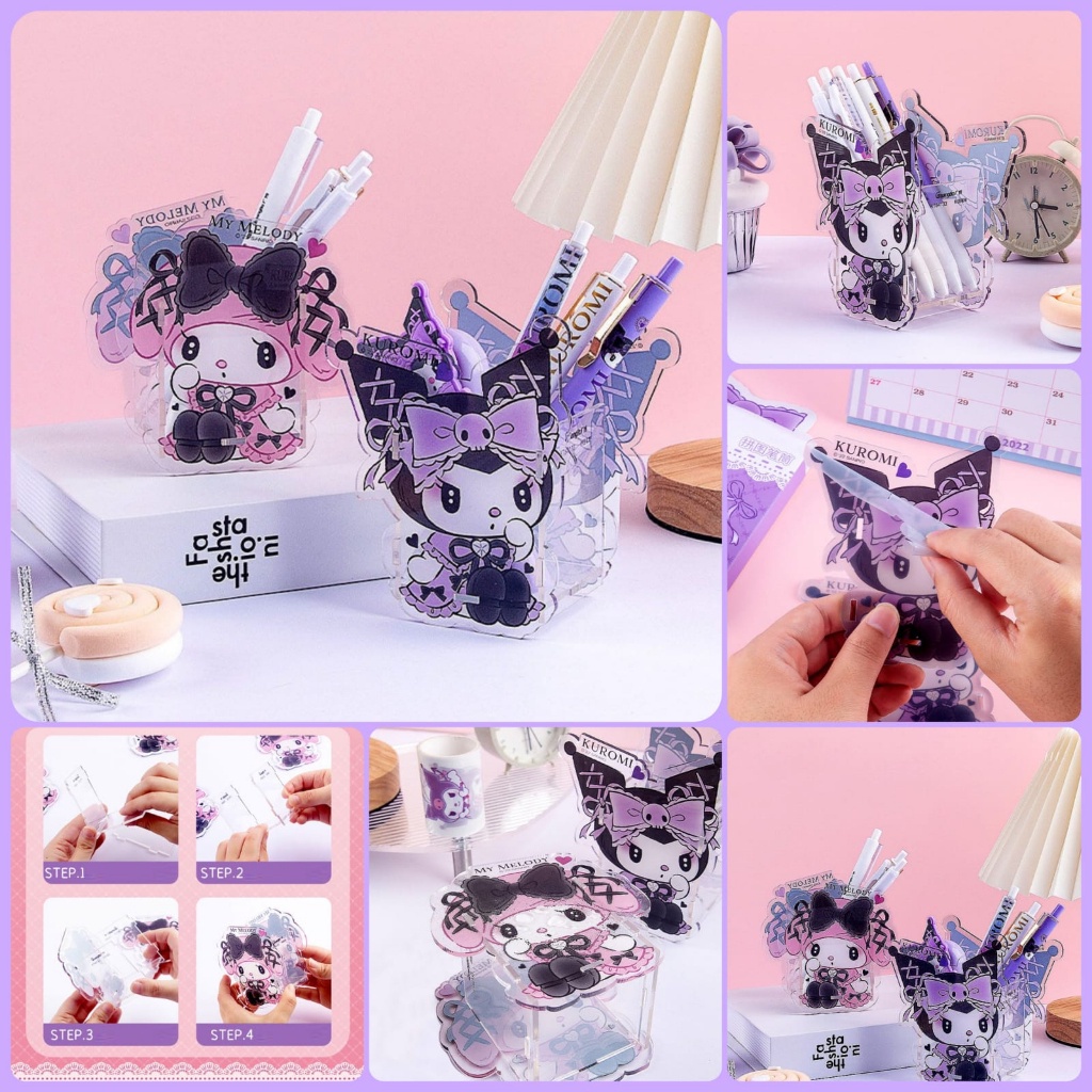 

PROMO - TEMPAT PULPEN ACRILIC | KUROMI MY MELODY SANRIO | DIY PUZZLE PEN HOLDER CUTE | CREATIVE STORAGE BOX | PULPEN AKRILIK | PEN ACRILIC