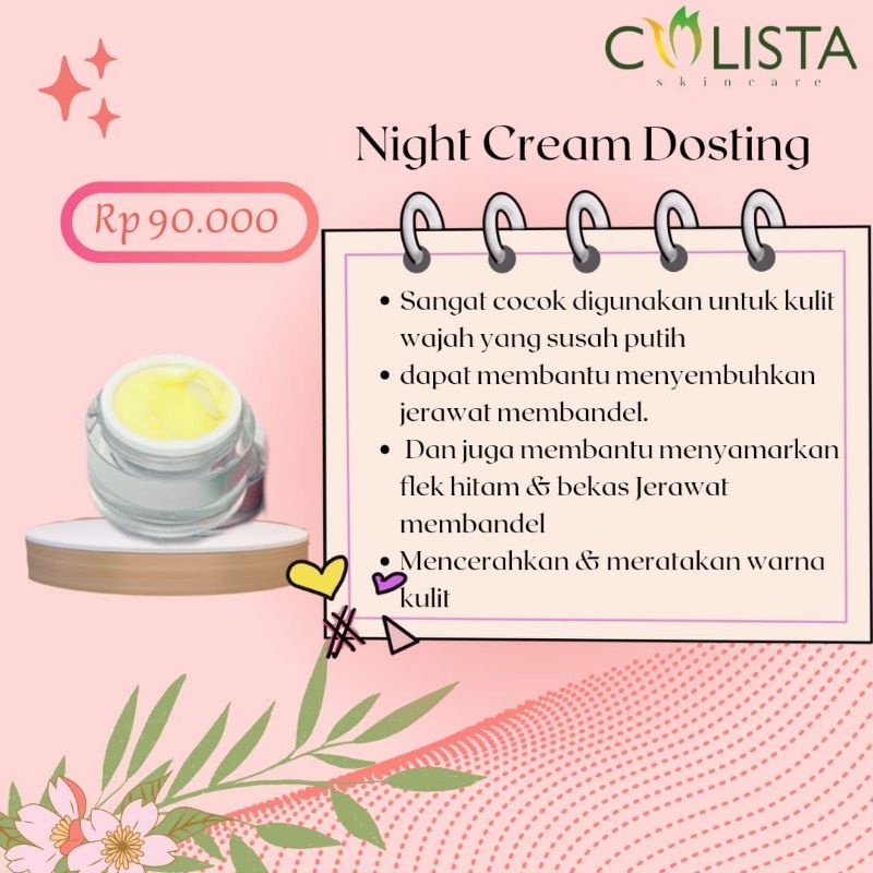 HW63OL Night Cream Dosting Colista Skincare-BPOM