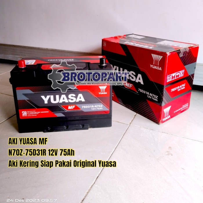 Aki Mobil YUASA N70Z 75D31R Accu Kering 12v 75Ah Original Yuasa