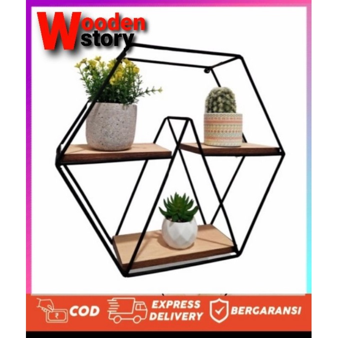 Barang Unik Rak Dinding Besi -  Dekorasi Dinding -  Hiasan Dinding Minimalis - rak dinding - hiasan 