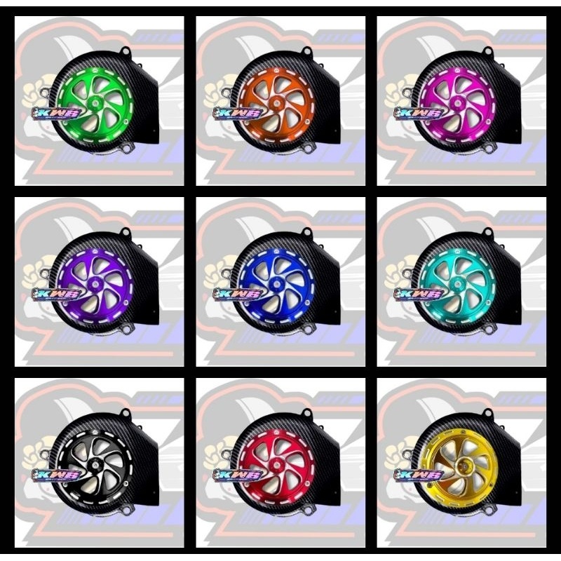 Cover tutup kipas mesin carbon wtp set spinner putar pnp yamaha mio sporty / mio smile / mio soul ca