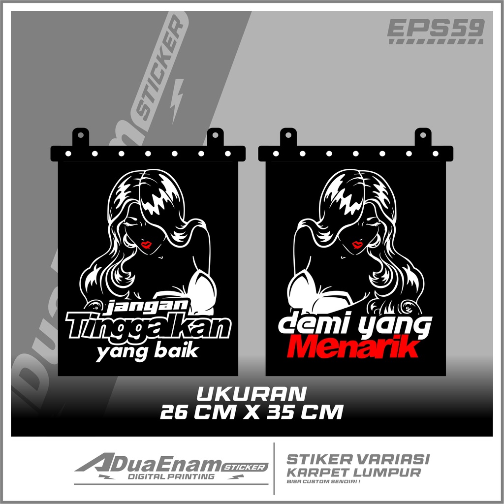 Stiker karpet lumpur body pickup truck mobil dll custom sepasang kanan dan kiri 