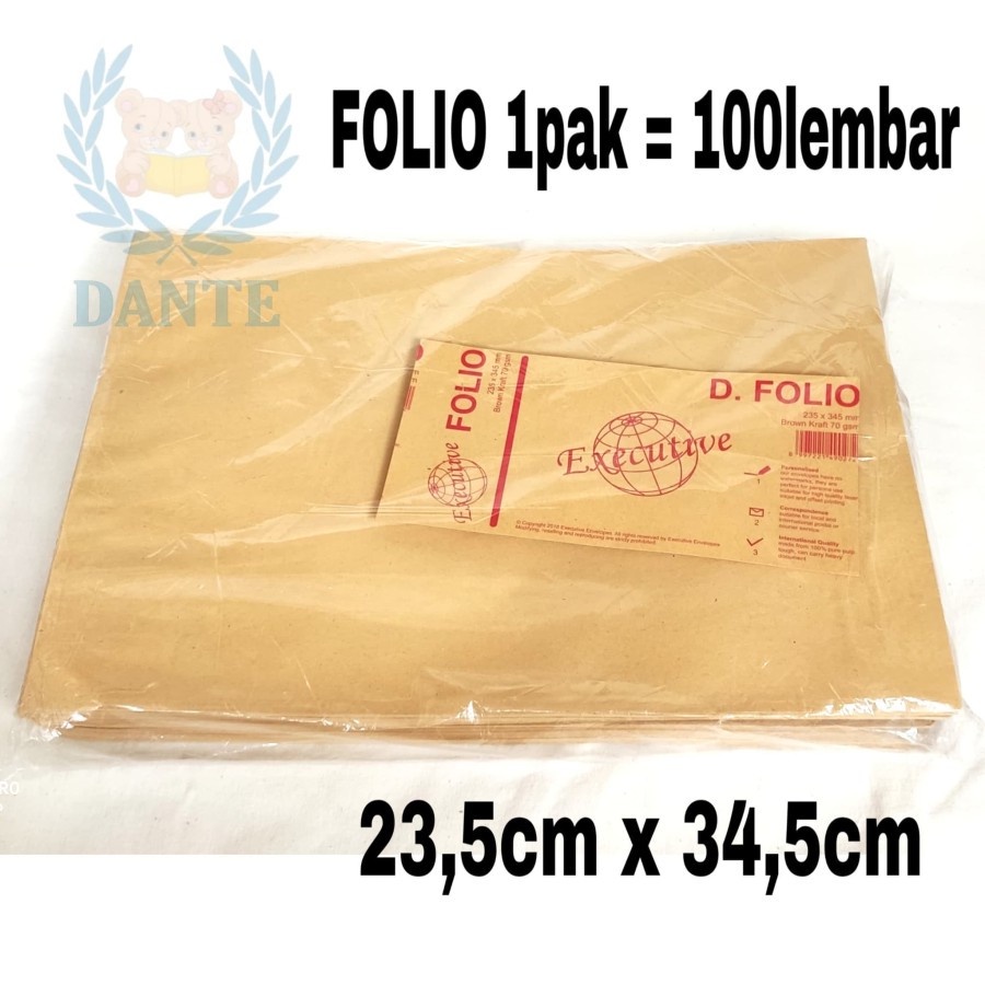 

Amplop Coklat Polos FOLIO 1 pak