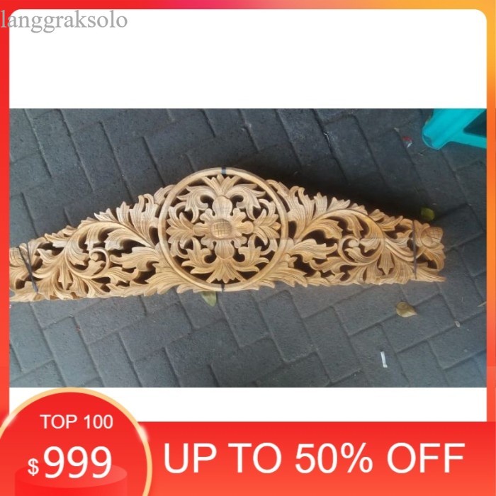

ORNAMEN UKIR MAHKOTA PIRAMID 30x120cm/Ukiran tempel dekorasi dinding murah
