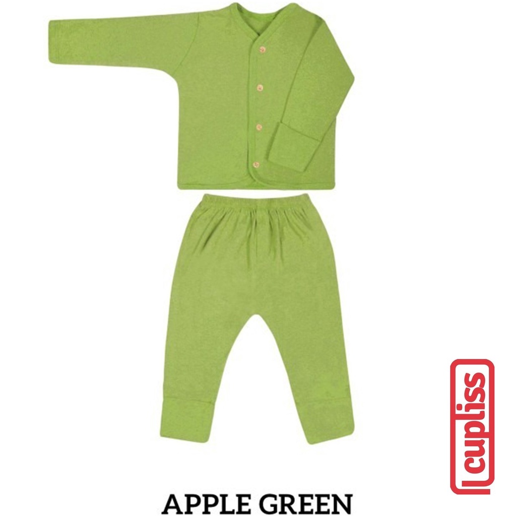 Little Palmerhaus Original Button Tee Long Sleeve Apple Green Baju Bayi Cupliss KG