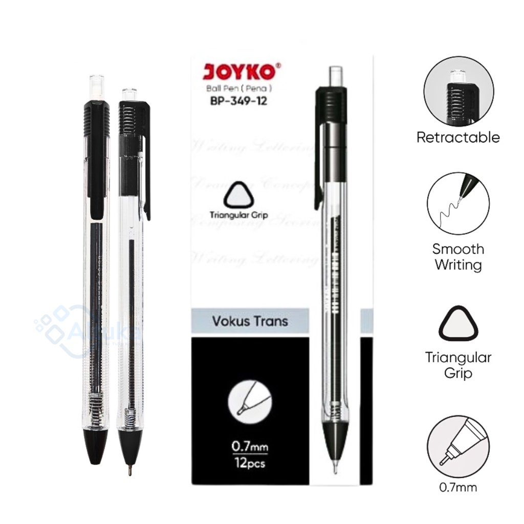 

(1 Pcs) Pen Joyko / Bulpen Joyko BP-349 Tinta Hitam 0.7mm
