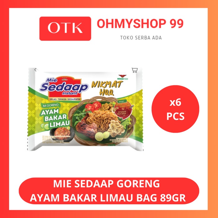 

Sedaap Mie Goreng Ayam Bakar Limau 6x89gr
