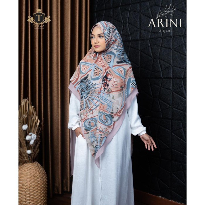 Kerudung/Khimar/hijab “ARINI MOTIF ''Jumbo Lancip  THEWA - SAGE TUA