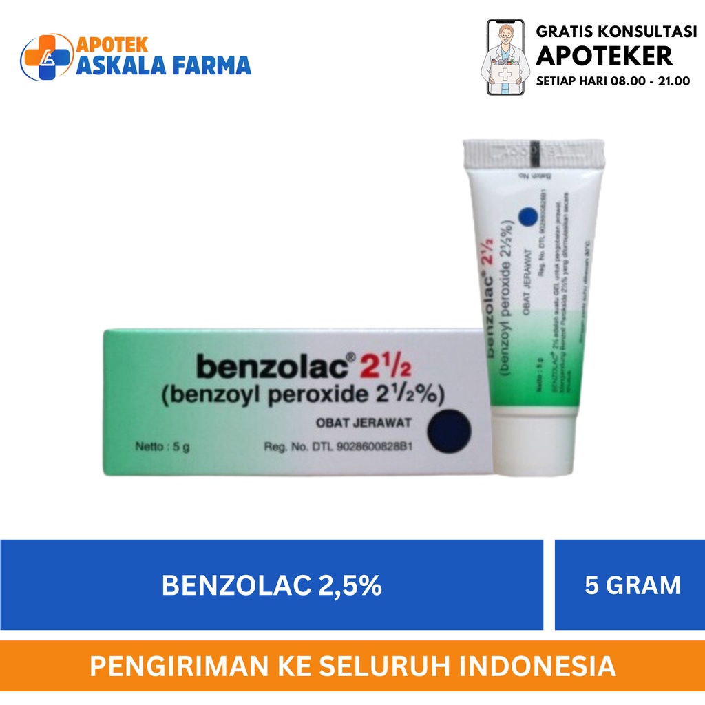 Benzolac 2.5 Gel - Benzolac 2.5% - Menghilangkan jerawat