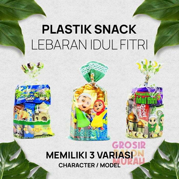 Plastik Snack Karakter Lebaran / Plastik Snack Idul Fitri /Opp Lebaran