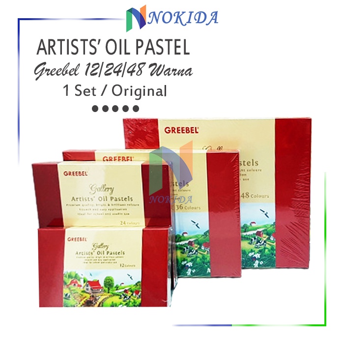 

Nokida Greebel Crayon Artist' Oil Pastel / Krayon Warna Lengkap 12 24 48 / Erogonomis Non Toxic / 1 Se Perlengkapan Menggambar