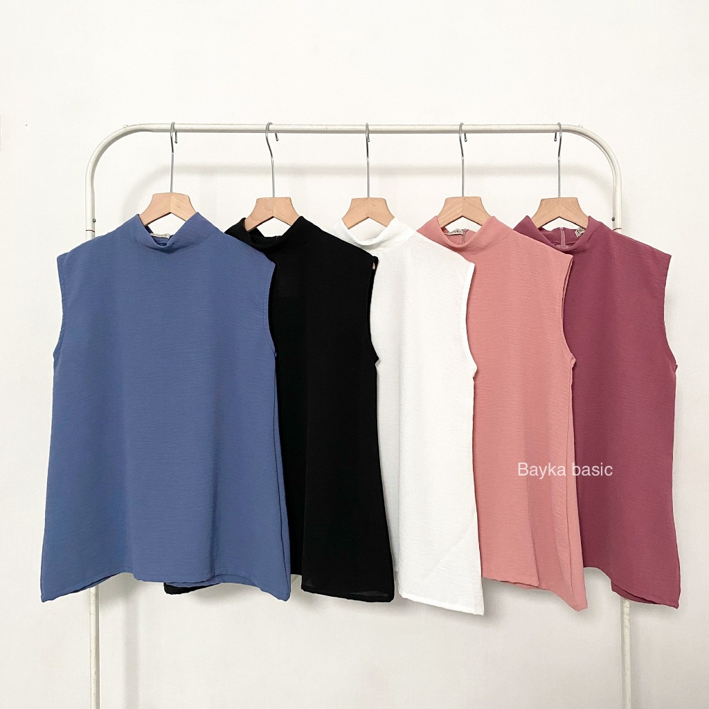 Inner Turtleneck CRINKLE JUMBO Wanita Tanpa Lengan  Big Size Manset Kutung Dalaman Blazer / Highneck