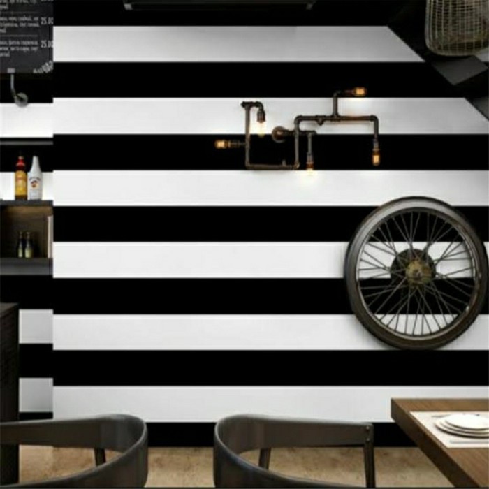 Nuansa Wallpaper SALUR HITAM PUTIH POLOS - Wallpaper Dinding