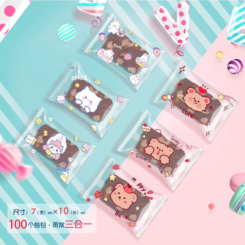 

(DELIN) (100PCS) PLASTIK NASTAR / MOCHI/ UK 7X10 CM MOTIF KARTUN JEPANG AESTHETIC 3 MOTIF