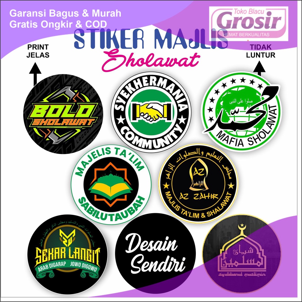 

(isi 40 pcs) Stiker Majelis bulat Syekhermania Zahirmania Mafia Sholawat Habib Zaidan Lover Majlis Cutting Sticker