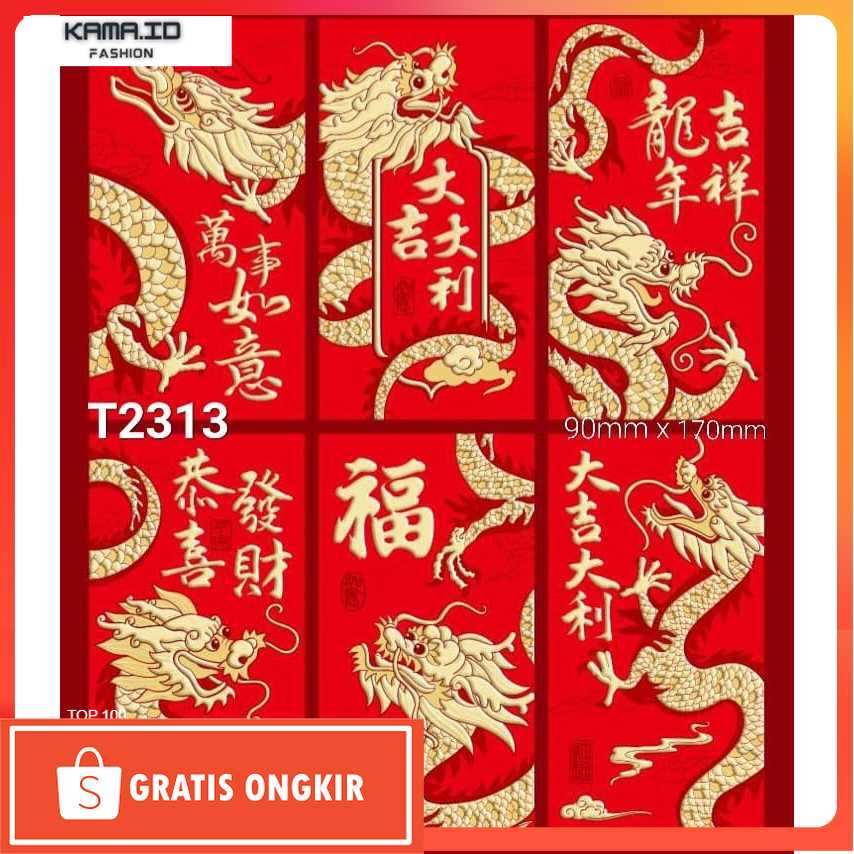 

Angpao Imlek / PREMIUM ANGPAO / HONG BAO / AMPLOP IMLEK SIN CIA SHIO NAGA PANJANG / FUK FU MURAH READY