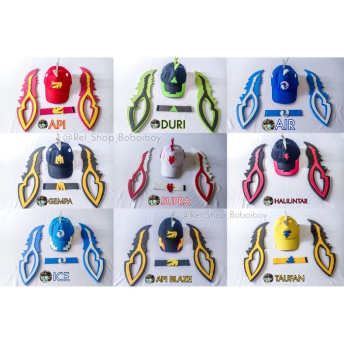 Topi Boboiboy + Pedang Free Gelang - Api