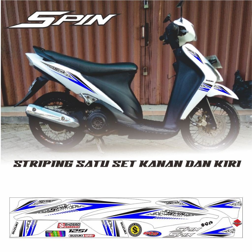 STRIPING SPIN 125 SR / STIKER SPIN 125 /  STIKER MOTOR SPIN / STRIPING SUZUKI SPIN MOTIF ELEGAN MOTI