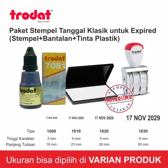 

Stempel Tanggal + Bantalan + Tinta untuk Expired / Kadaluwarsa - Paket-1000-3mm