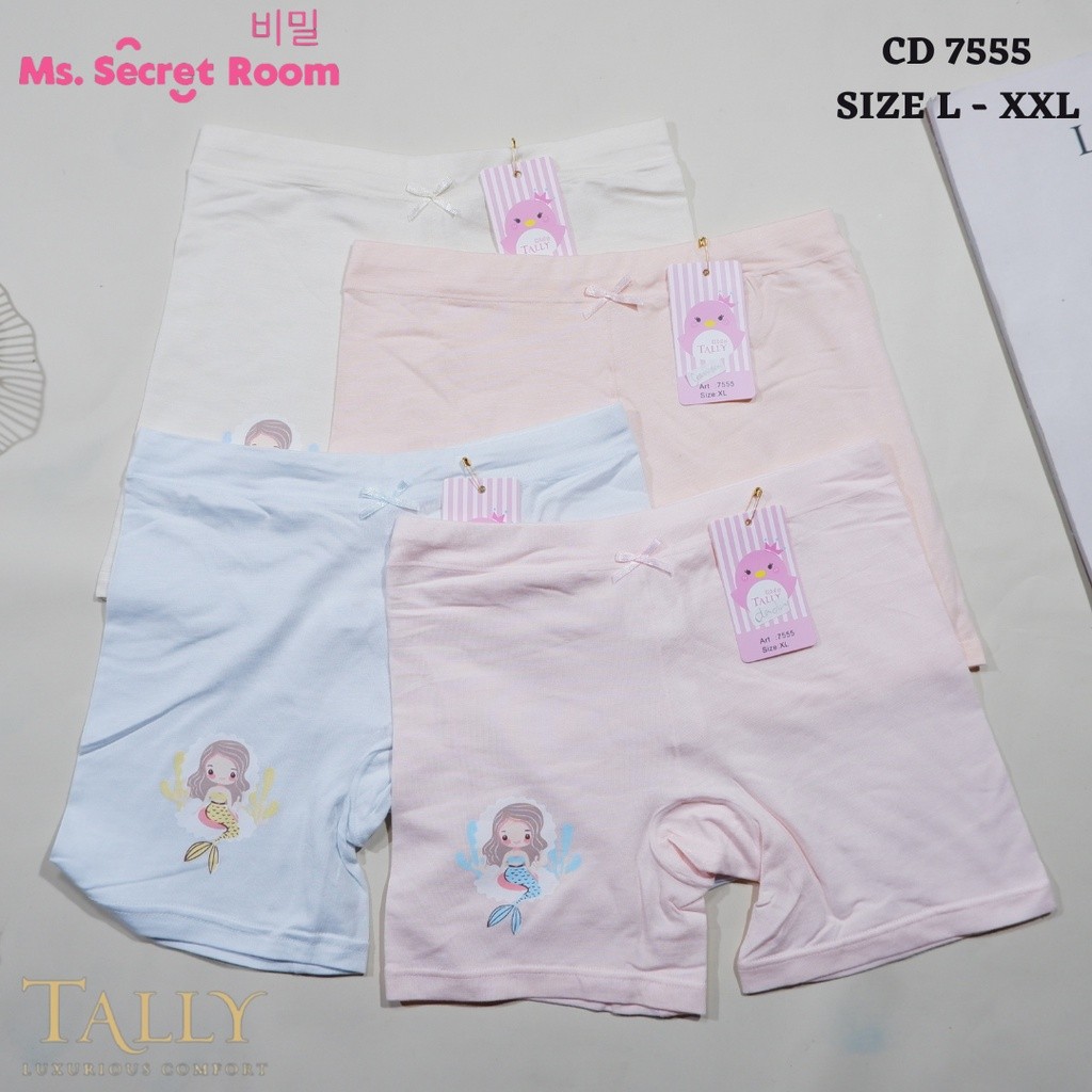 TALLY KIDS GIRL 7555 I CD CELANA DALAM BOXER ANAK CEWEK I SIZE L – XXL I BAHAN KATUN