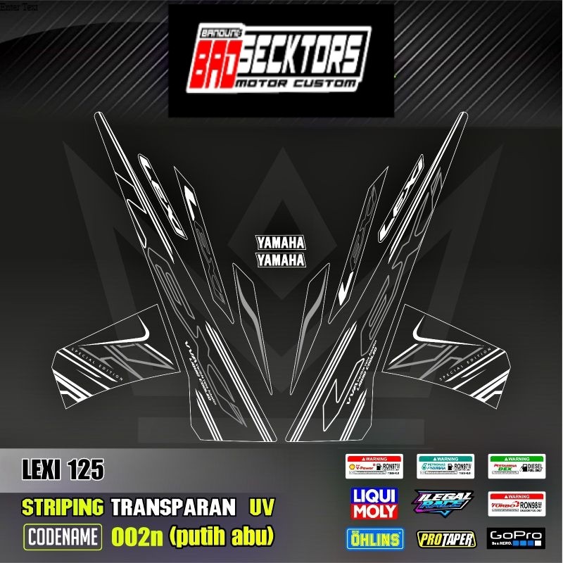Decal Sticker Striping Variasi Transparan Uv LEXI 125 Cyber City Yamaha Lexi 125 2018-2023 LEXI 125 