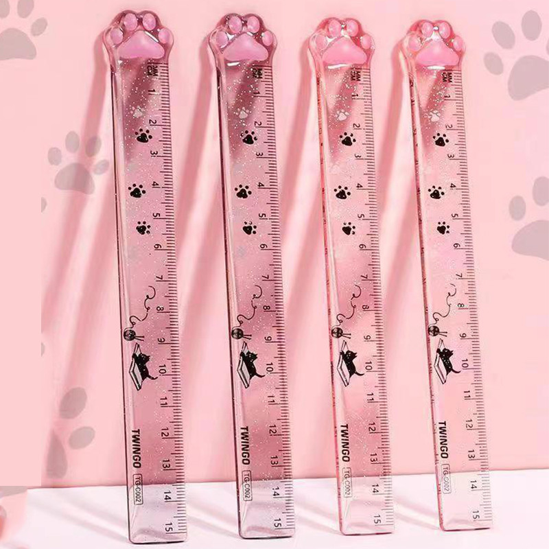 

Animal Cute Cat Claws Straight Ruler Kawaii Stationery Funny Drawing Gift Korean Office School Measuring Drawing birthday gift