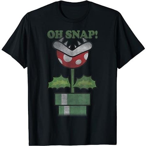 KAOS DEWASA Nintendo Super Mario Piranha Plant Oh Snap Vintage T-Shirt