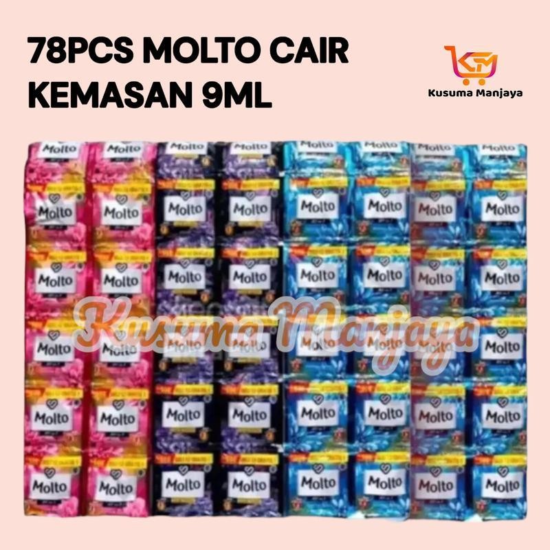 78PCS/6RTG Molto Pewangi Pakaian Kemasan 9ML - 6 Ragam Pewangi - Promo Molto renceng