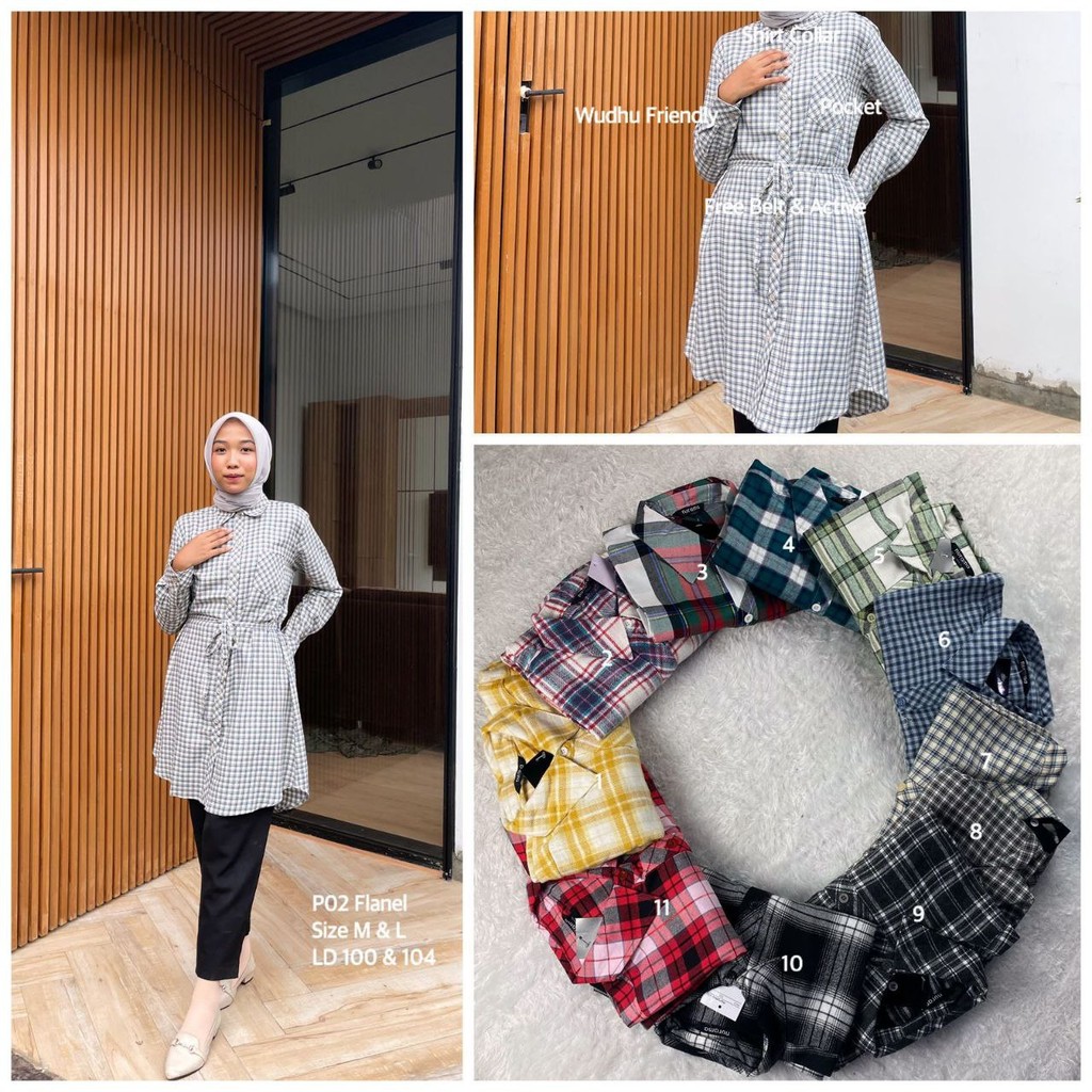 Tunik Akleema Flanel by Nurama | Tunik Flanel Wanita