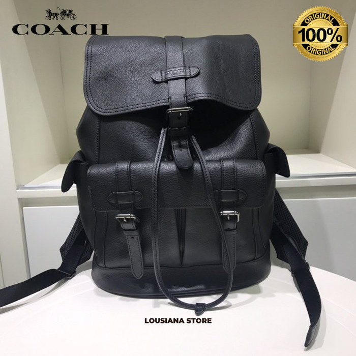 COACH HUDSON LEATHER BACKPACK FULL BLACK