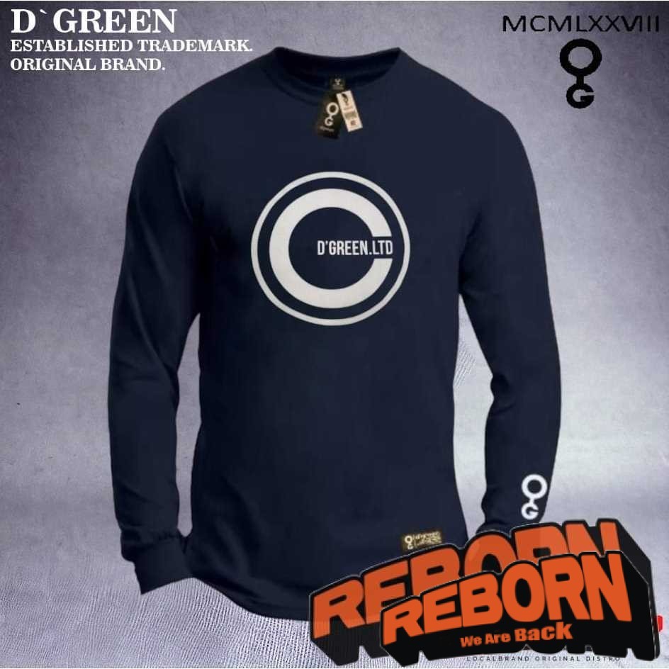 D`GREEN Tshirt Lengan Panjang Original Pria Wanita Motif CIRCLE SIMPEL / Kaos Greenlight Original / 
