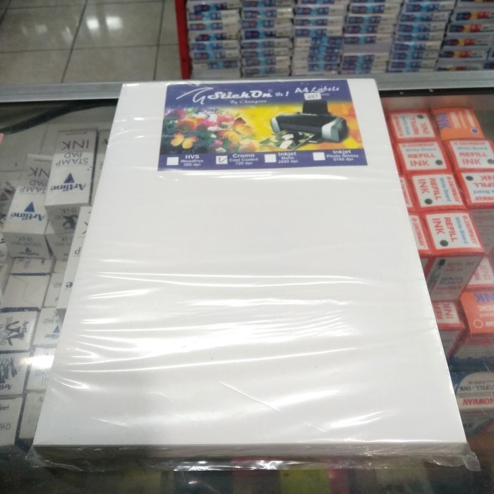

Kertas stiker A4 champions licin ( cromo ) isi 100 lembar