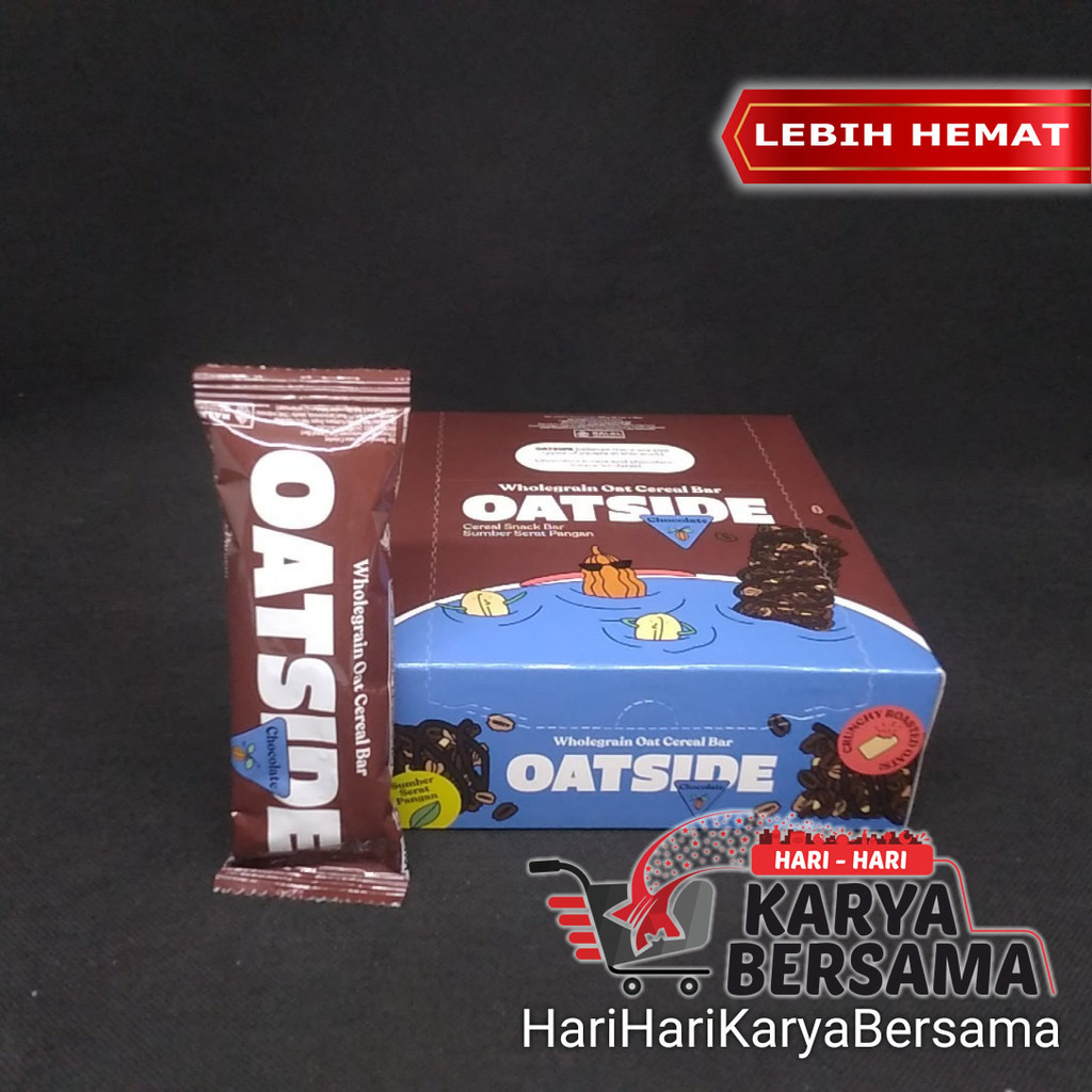 

MAKANAN RINGAN OATSIDE OAT CEREAL BAR CHOCOLATE PER-BOX ISI 12'S X 18GR