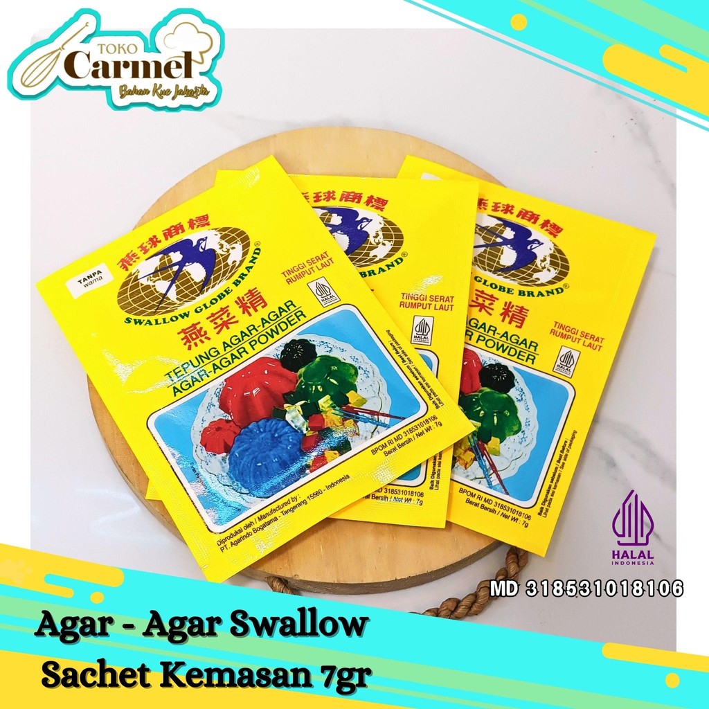 

Tepung Agar Swallow PLAIN / PUTIH - Sachet