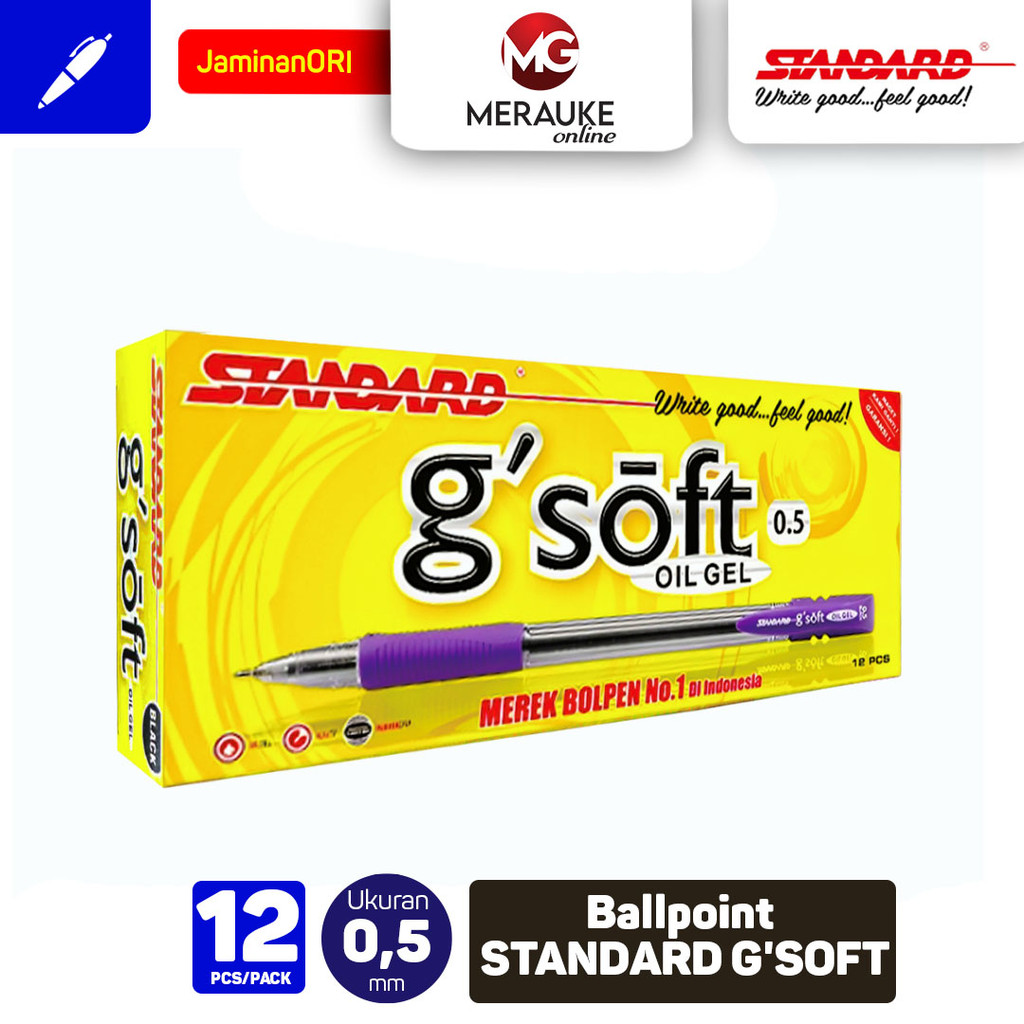 

RK Ballpoint STANDARD G'SOFT 0.5 - Hitam 12 Pcs