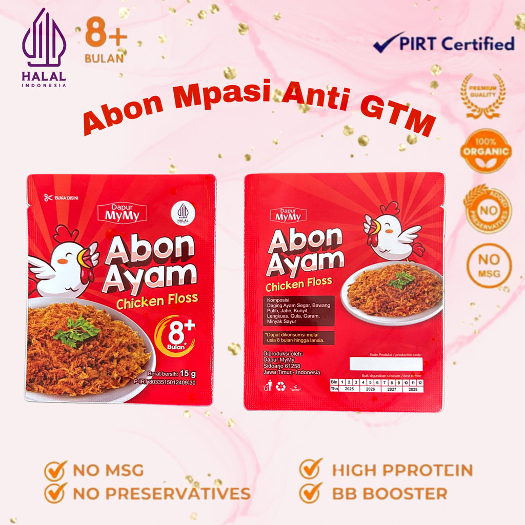 

mymy- Abon MPASI Anti GTM Penambah Nafsu Makan Anak Abon Ayam Tanpa Campuran Kemasan Ekonomis