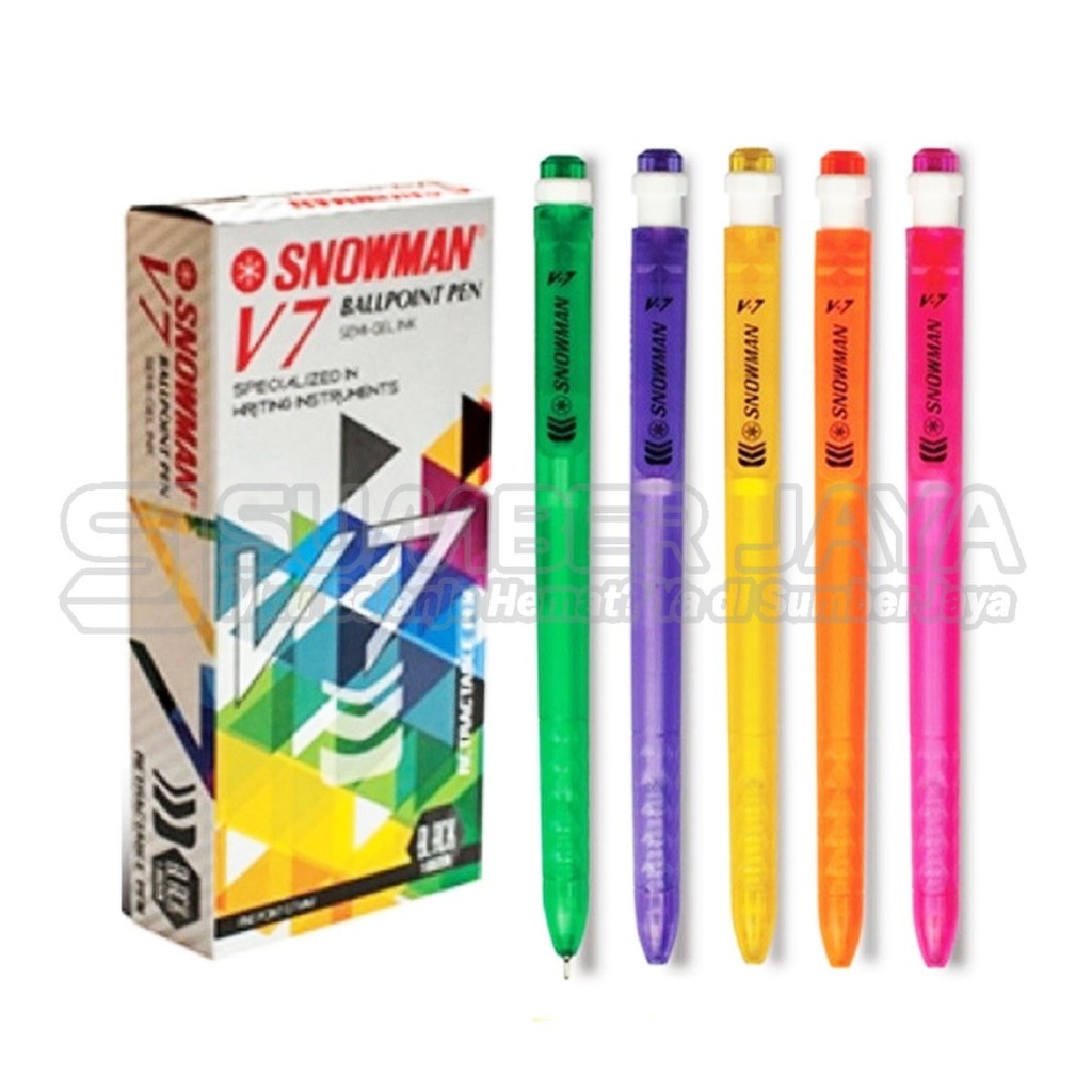 

PEN Snowman V7 Pen 0.7mm Pena Ballpoint/Balpoin/Pulpen Cetek