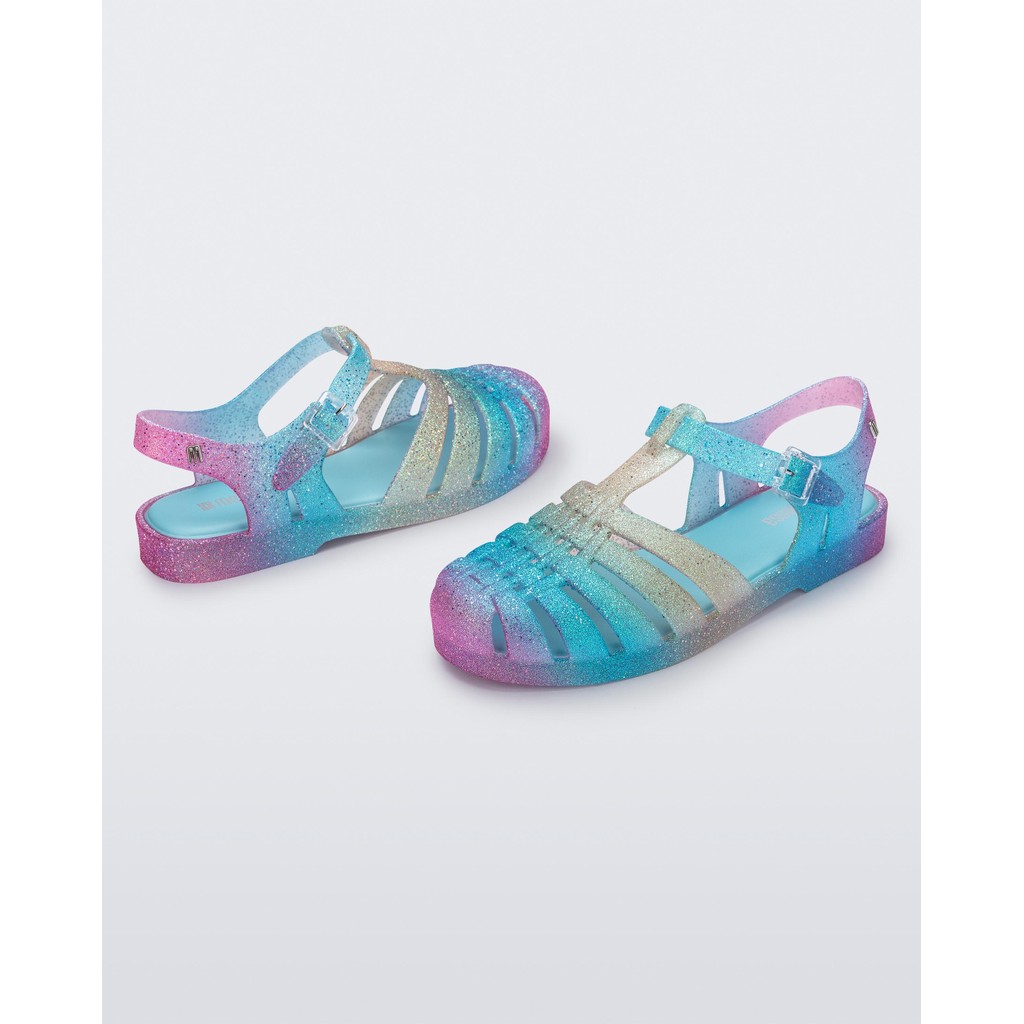 Sepatu Sandal Wanita Melissa Possession Glitter Ad Blue Pink Glitter