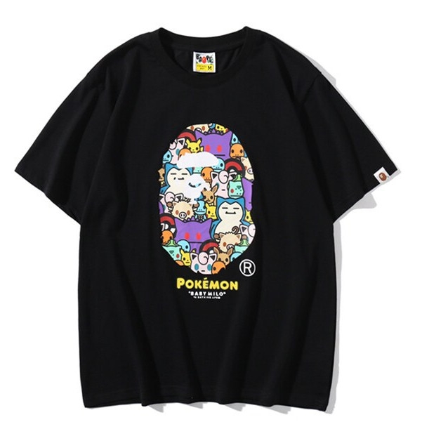 Kaos BAPE AAPE POKEMON T-SHIRT SUMMER FASHION SHORT SLEVEE TSHIRT FOR WOMEN MEN
