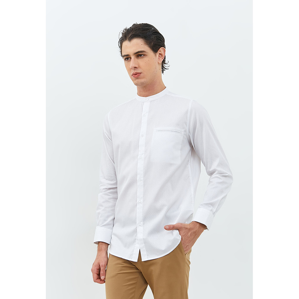 Jobb Ilman Koko Pria Lengan Panjang Slim Fit Putih