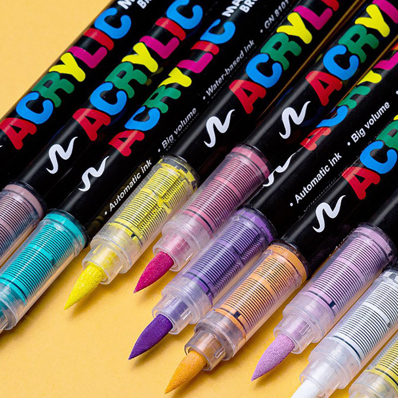 

Direct Liquid Acrylic Marker Pen Paint Brush Pen Painting Stone Ceramic Glas Wood Canvas Making Drawing Graffiti Coloring Pen
