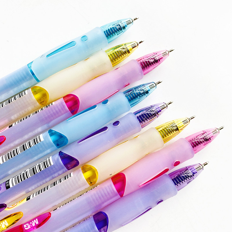 

4 pcs Simple Exclamation Mark Grisp Fruit Smell Ball Ballpoint Pen 0.38mm Student Stationery School Office Supply