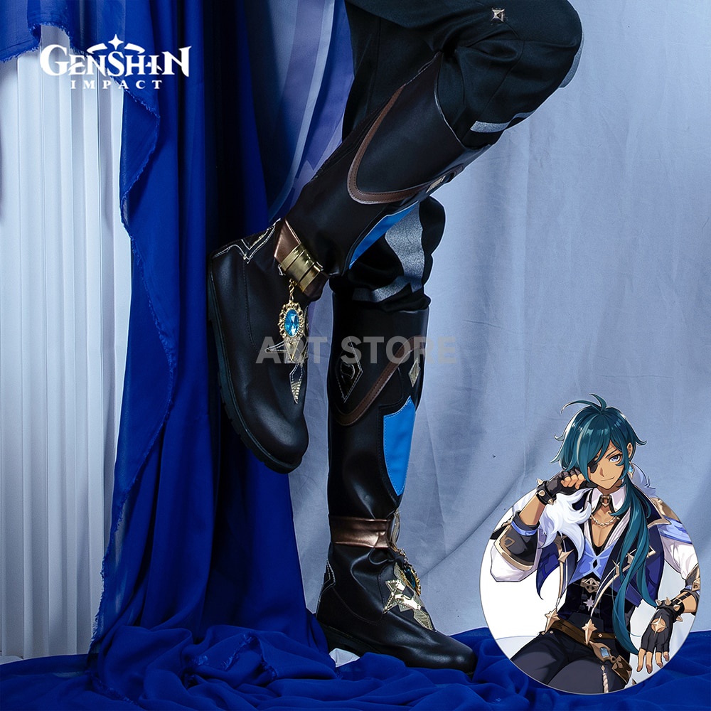 PREORDER Kaeya Cosplay Shoes Game Genshin Impact Cosplay Kaeya Shoes for Comic Con Halloween Party K